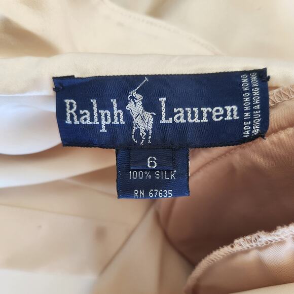 Vintage Ralph Lauren Silk Blouse in Cream Size 6 Long Sleeve Button Down - Picture 8 of 9